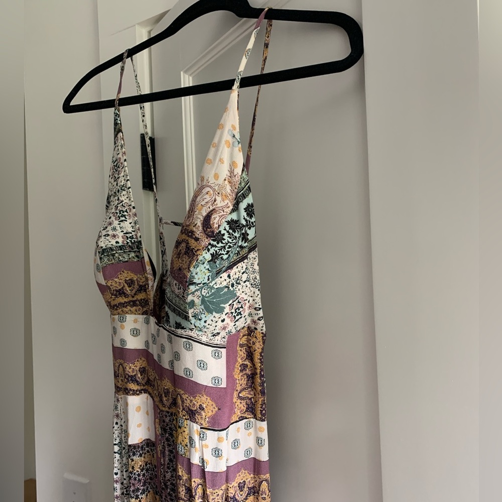 Free People Margarita Patchwork Wide Leg Jumpsuit Size 4 - Picture 3 of 9